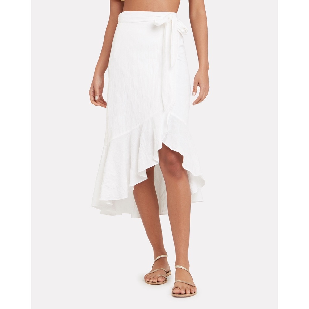 White Seersucker Cotton Wrap Skirt